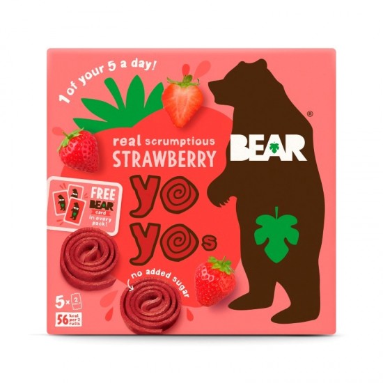 Bear Multi-Pack Yo-Yo's - Strawberry 6x(5x20g)