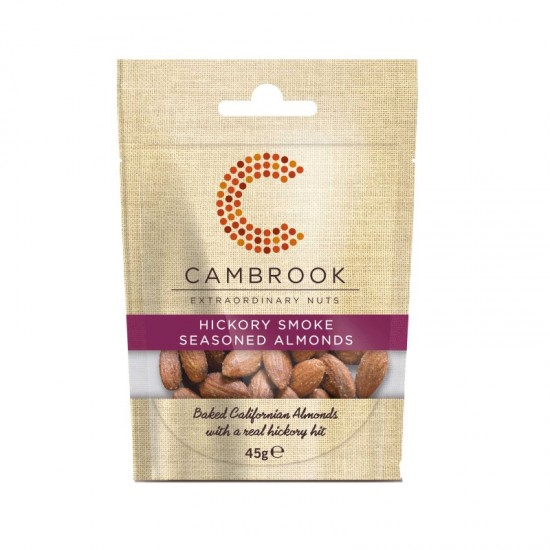 Cambrook Snack Pack Seasoned Almonds - Hickory Smoked (24x45g)