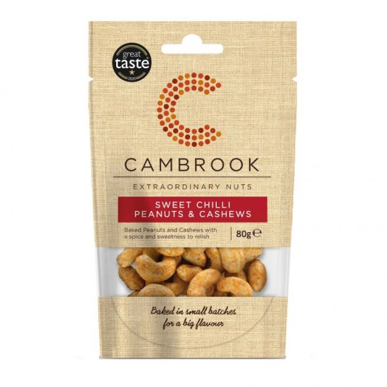 Cambrook Impulse Baked Peanuts & Cashews - Sweet Chilli (9x80g)