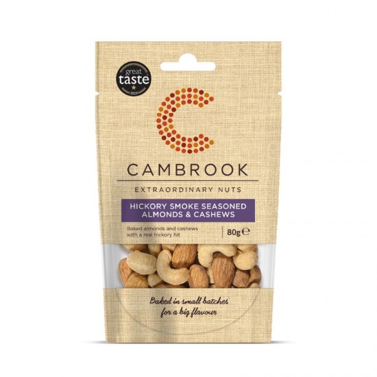 Cambrook Impulse Seasoned Almonds & Cashews - Hickory Smoke (9x80g)