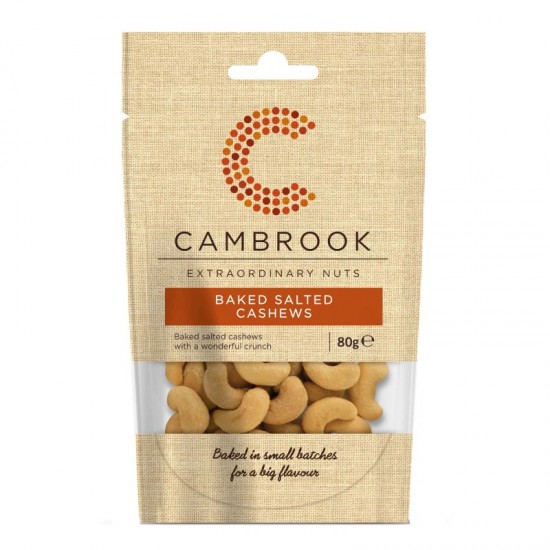 Cambrook Impulse Baked Cashews - Salted (9x80g)