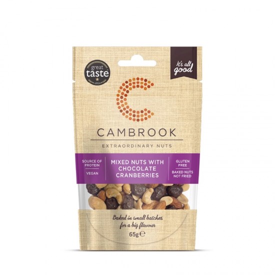 Cambrook Baked Mixed Nuts - With Dark Chocolate Cranberries (12x65g)