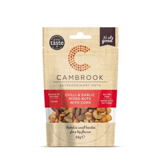 Cambrook Baked Mixed Nuts with Corn - Chilli & Garlic (12x65g)