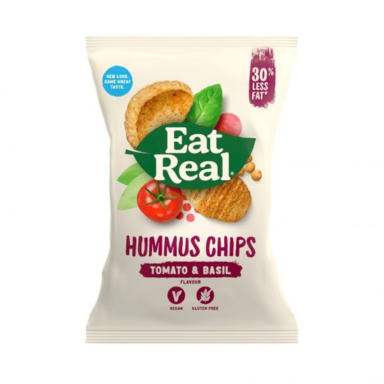 Eat Real Sharing Hummus Chips - Tomato & Basil (10x135g)