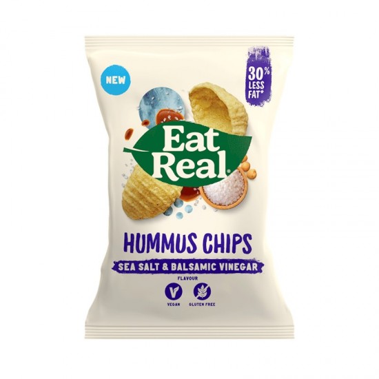 Eat Real Sharing Hummus Chips - Sea Salt & Balsamic Vinegar (10x135g)