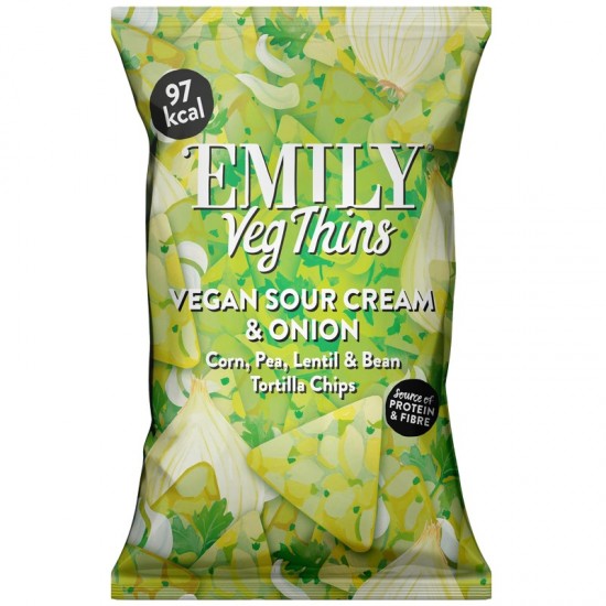 Emily Crisps Vegetable Thins - Sour Cream & Onion (24x23g)