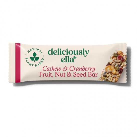 Deliciously Ella Fruit Bar - Cashew & Cranberry Fruit, Nut & Seed (12x40g)