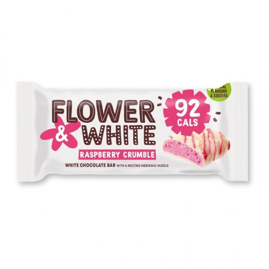 Flower & White Meringue Bar - Raspberry Crumble (12x20g)