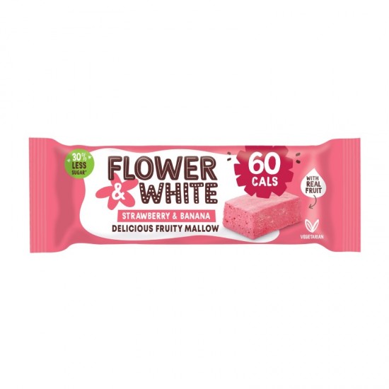 Flower & White Mallow Bar - Strawberry and Banana (15x35g)