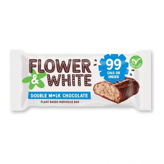 Flower & White Meringue Bar - Vegan Double Milk Chocolate (12x20g)