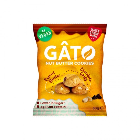 Gato Cookies - Peanut Butter & Chocolate Chip (10x33g)