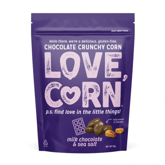 Love Corn Impulse Crunchy Corn - Milk Chocolate & Sea Salt (10x35g)