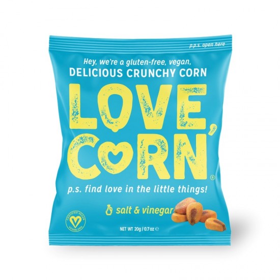 Love Corn Snack Shot Crunchy Corn - Salt & Vinegar (24x20g)