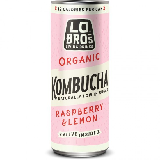 Lo Bros Kombucha - Low Sugar Raspberry and Lemon (12x250ml)