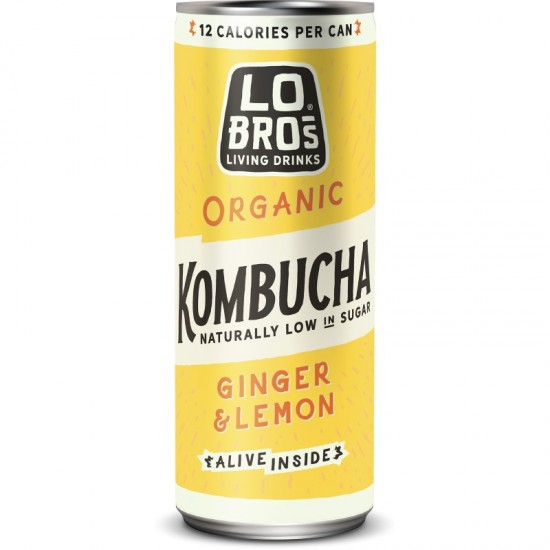 Lo Bros Kombucha - Low Sugar Ginger & Lemon (12x250ml)