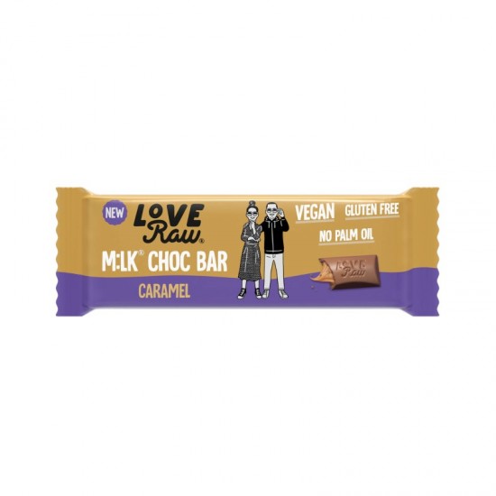 LoveRaw M:lk Choc Bar - Caramel Filled (20x30g)