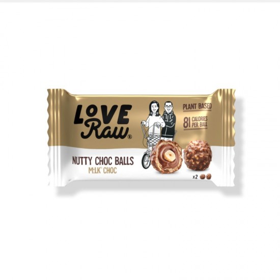 LoveRaw Nutty Choc Balls - M:lk Choc (9x28g)