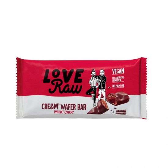 LoveRaw Cream-Filled Wafer - M:lk Choc (12x43g)