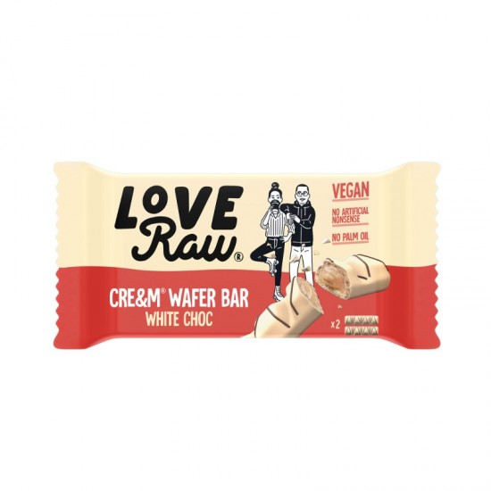 LoveRaw Cream-Filled Wafer - White Chocolate (12x45g)