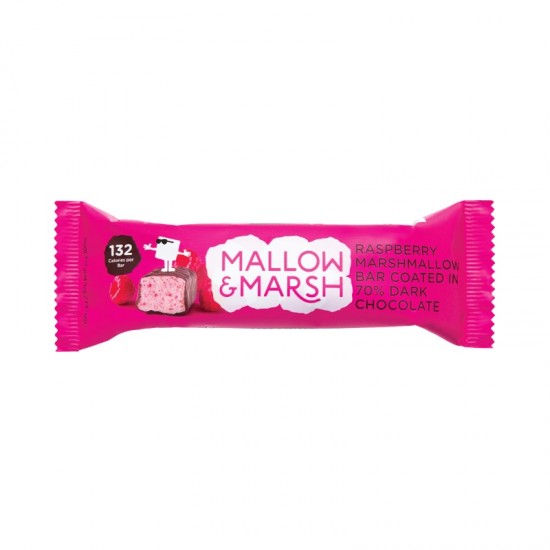 Mallow & Marsh Marshmallow Bar - Raspberry & Dark Chocolate (12x35g)