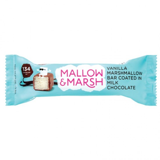 Mallow & Marsh Marshmallow Bar - Vanilla & Milk Chocolate (12x35g)