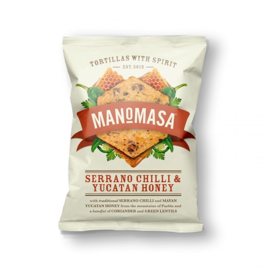 Manomasa Sharing Tortilla Chips - Serano Chilli & Yucatan Honey (12x140g)