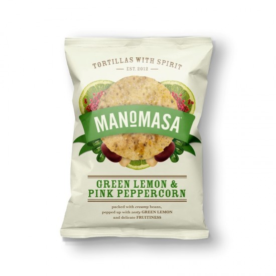 Manomasa Sharing Tortilla Chips - Green Lemon & Pink Peppercorn (12x140g)