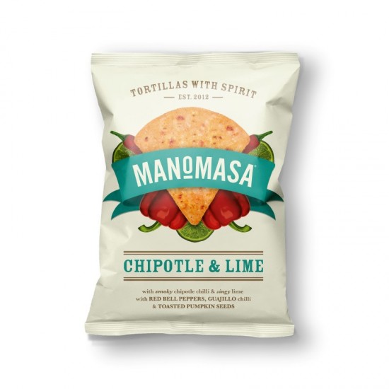 Manomasa Sharing Tortilla Chips - Chipotle & Lime (10x140g)