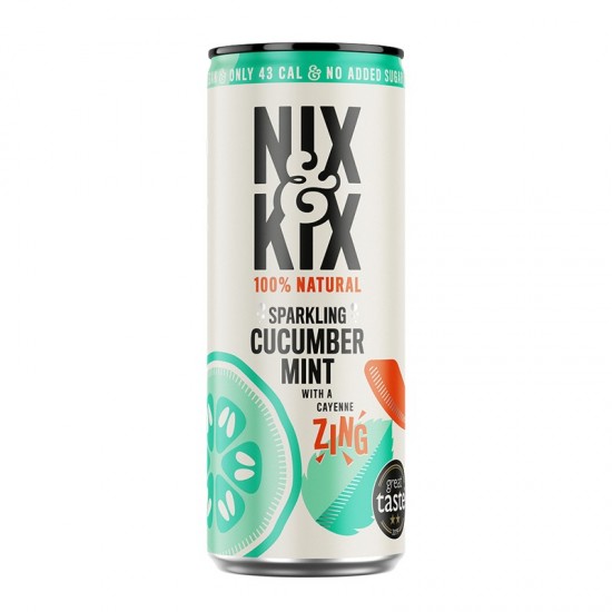 Nix & Kix Lightly Sparkling Drink - Cucumber & Mint (24x250ml)