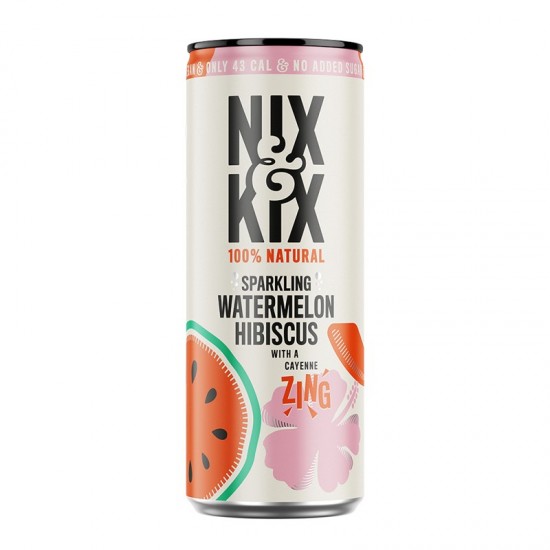 Nix & Kix Lightly Sparkling Drink - Watermelon Hibiscus (24x250ml)