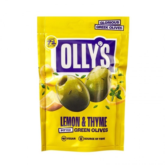 Olly's Green Olives - Lemon & Thyme (12x50g)