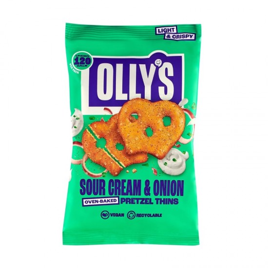 Olly's Pretzel Thins - Vegan Sour Cream & Chives (10x35g)