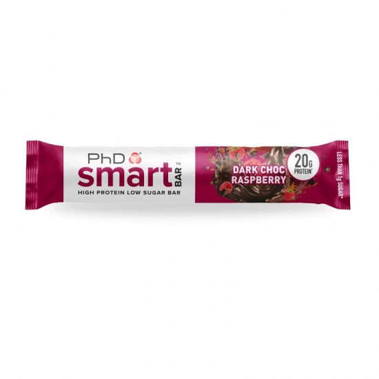 PhD Smart Protein Bar - Dark Choc & Raspberry (12x64g)