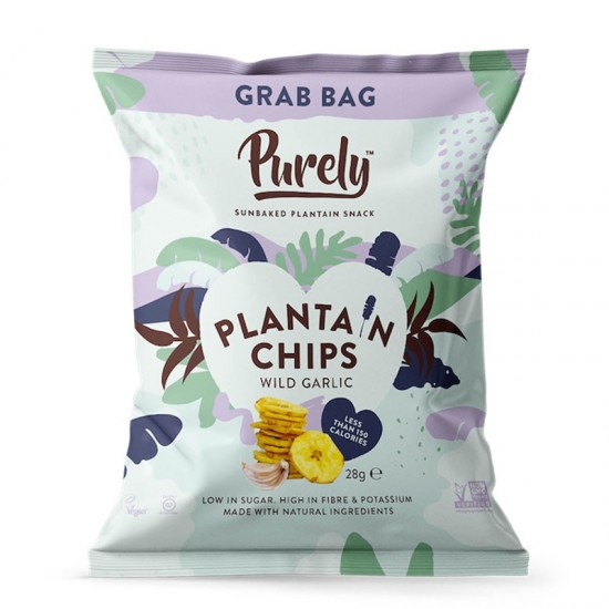 Purely Plantain Chips - Wild Garlic (20x28g)