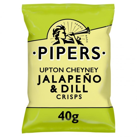 Pipers Potato Crisps - Jalapeno & Dill (24x40g)