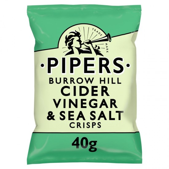 Pipers Potato Crisps - Cider Vinegar & Sea Salt (24x40g)