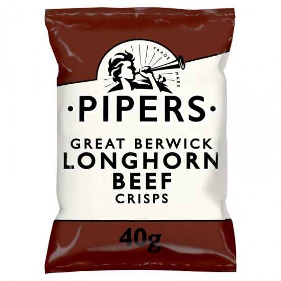 Pipers Potato Crisps - Great Berwick Longhorn Beef (24x40g)