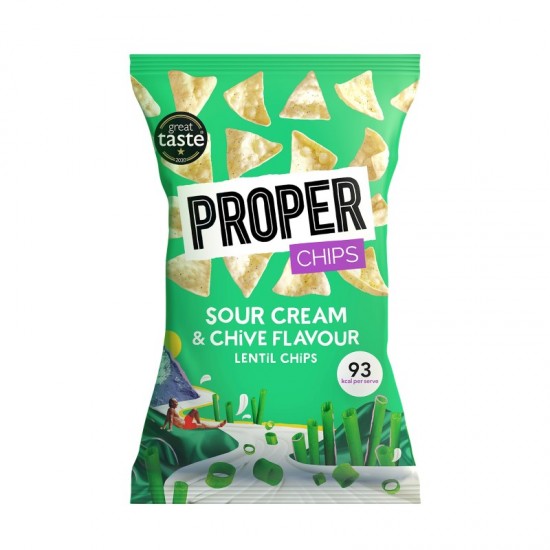 Properchips Sharing Lentil Chips - Sour Cream & Chives (8x85g)