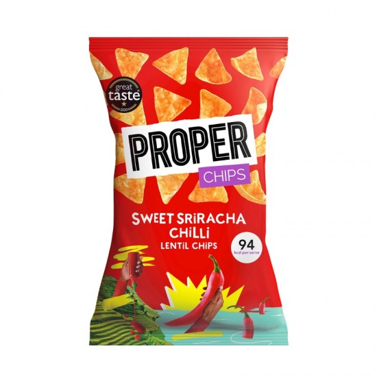 Properchips Sharing Lentil Chips - Sweet Sriracha Chilli (8x85g)