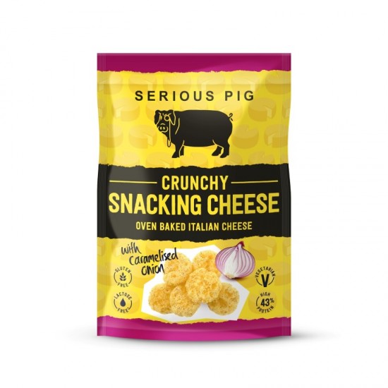 Serious Pig Crunchy Snacking Cheese - with Caramelised Onion (24x24g)