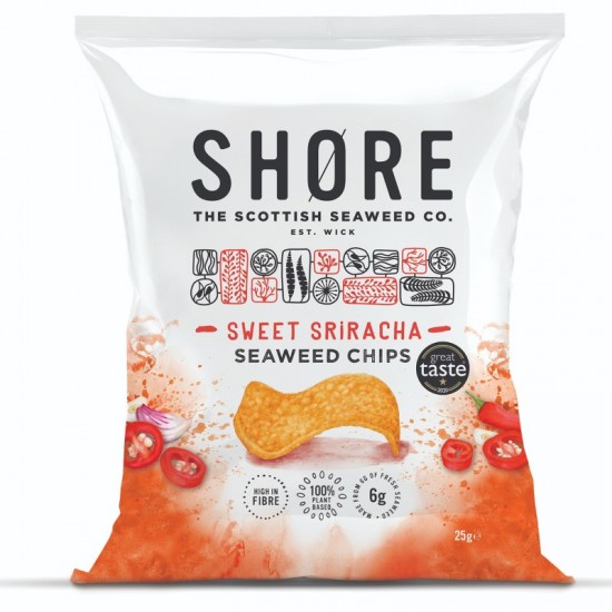 Shore Seaweed Chips - Sweet Siracha (14x25g)