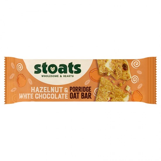 Stoats Oat Bar - White Chocolate & Hazelnut (24x42g)