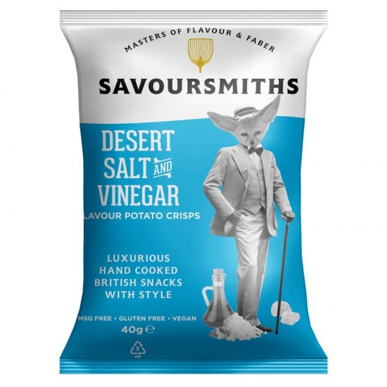 Savoursmiths Crisps - Desert Salt & Vinegar (24x40g)