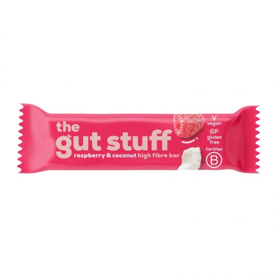 The Gut Stuff High Fibre Bar - Raspberry & Coconut (12x35g)