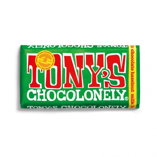 Tony's Chocolonely Bar - Milk Chocolate and Hazelnut (15x180g)