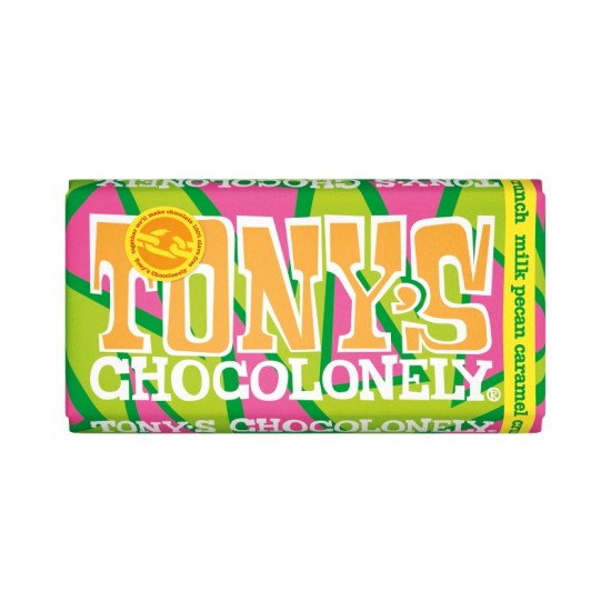 Tony's Chocolonely Bar - Milk Chocolate Pecan Caramel Crunch (15x180g)