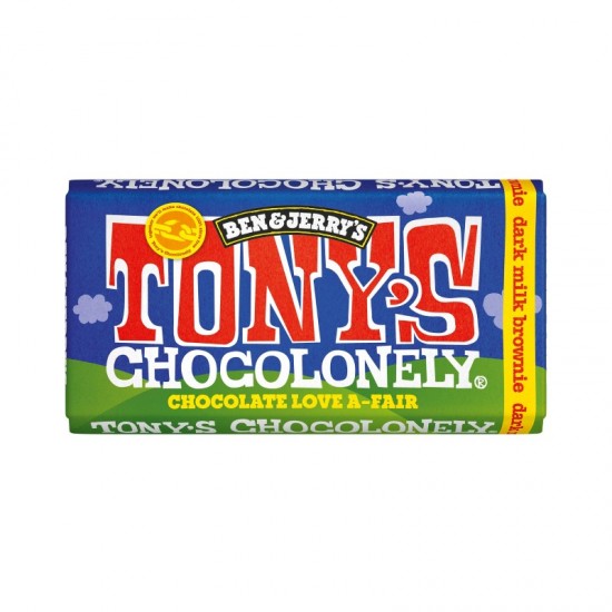 Tony's Chocolonely Ben & Jerrys Bar - Dark Milk Chocolate Fudge Brownie (15x180g)