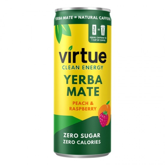 Virtue Yerba Mate - Peach & Raspberry (12x250ml)