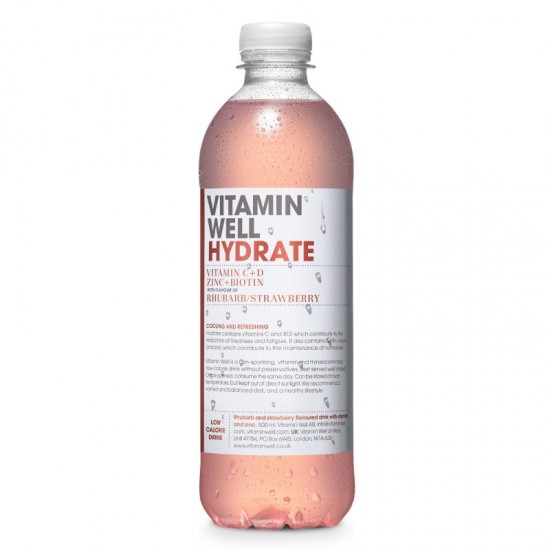 Vitamin Well Vitamin Water - Hydrate Rhubarb and Strawberry (12x500ml)