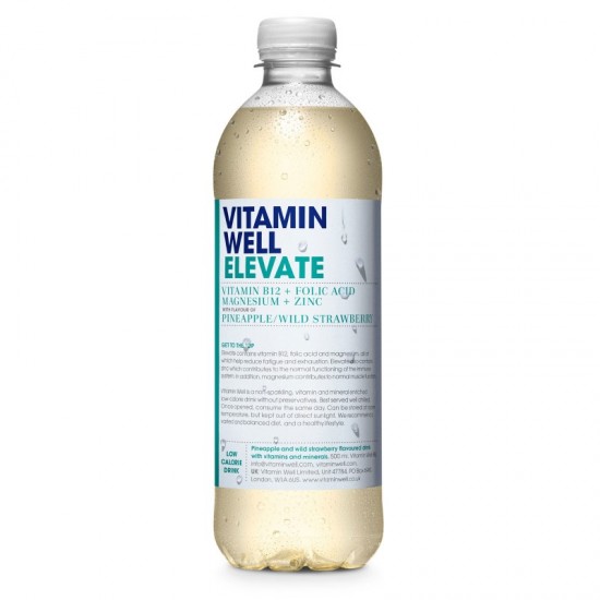 Vitamin Well Vitamin Water - Elevate Pineapple and Wild Strawberry (12x500ml)